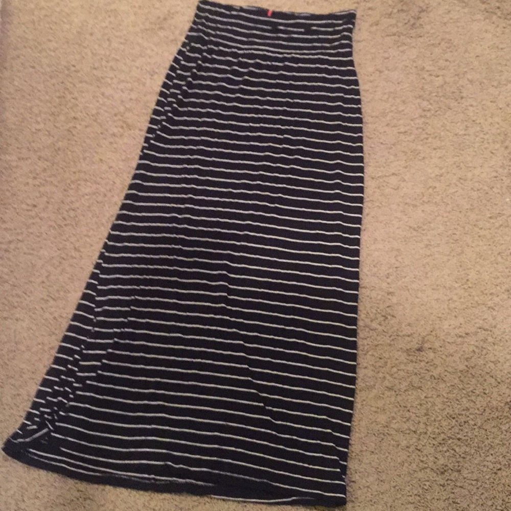 Black striped maxi dress